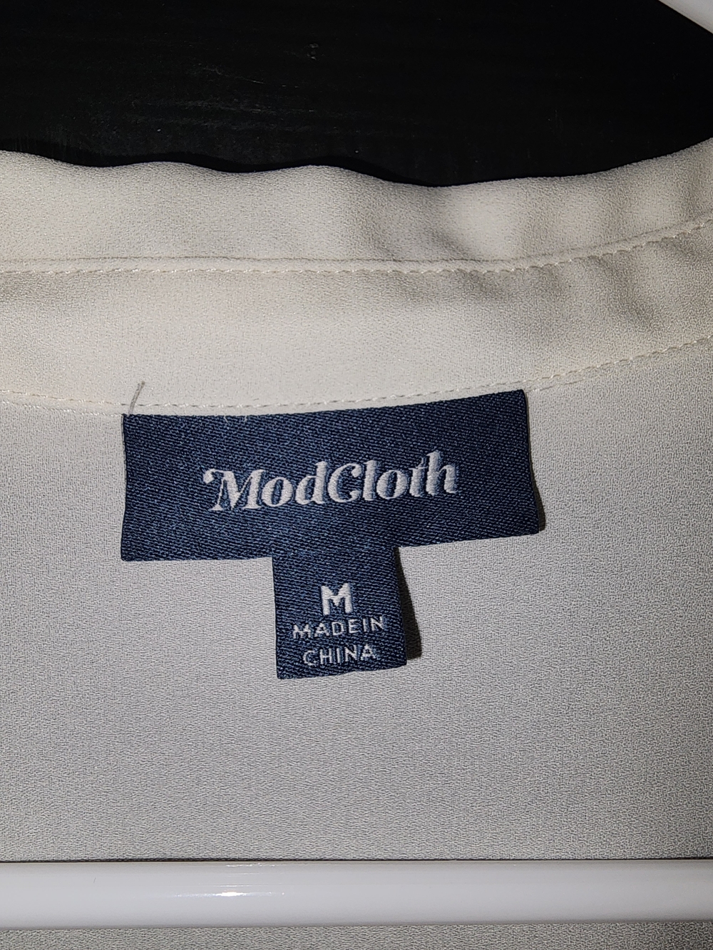 ModCloth Cream Ruffle-Sleeve Button Front Blouse - Picture 2 of 4